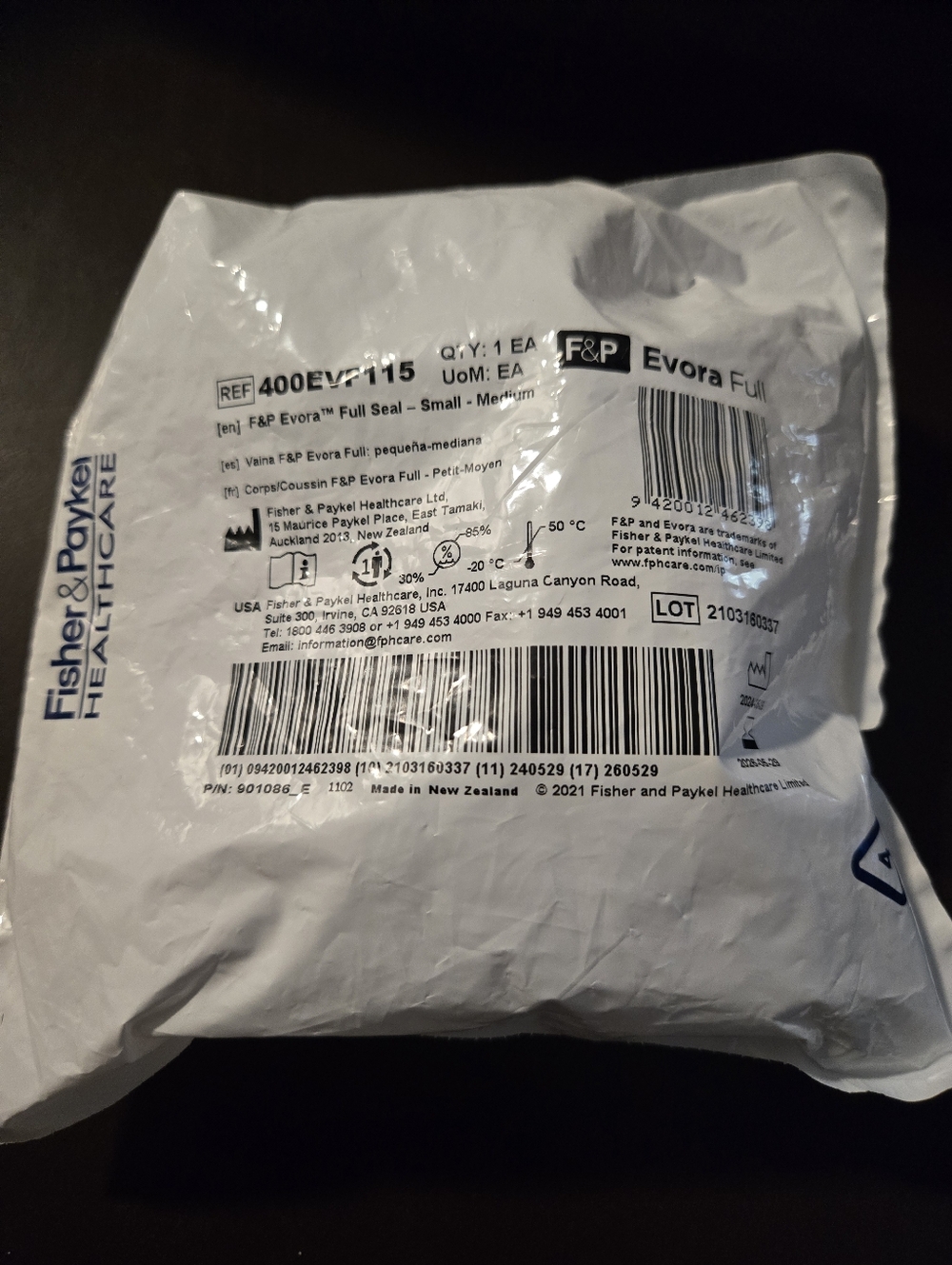 New F&P Fisher Paykel Evora Full Face Cushion Seal Small/Medium 400EFV115